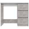 Grey Small Computer Desk Office Writing Study Concrete Dressing Table 3 Drawers