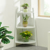 White Wood Ladder Storage Rack Free Stand Shelving Unit Bookcase Plant Pot Shelf