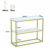 Tribesigns Industrial Console Table Marble Slim Entryway Hallway Table Grey/Gold