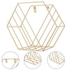 2x Hexagon Metal Wire Wall Shelf Home Decor Magazine Storage Floating Shelf Gold