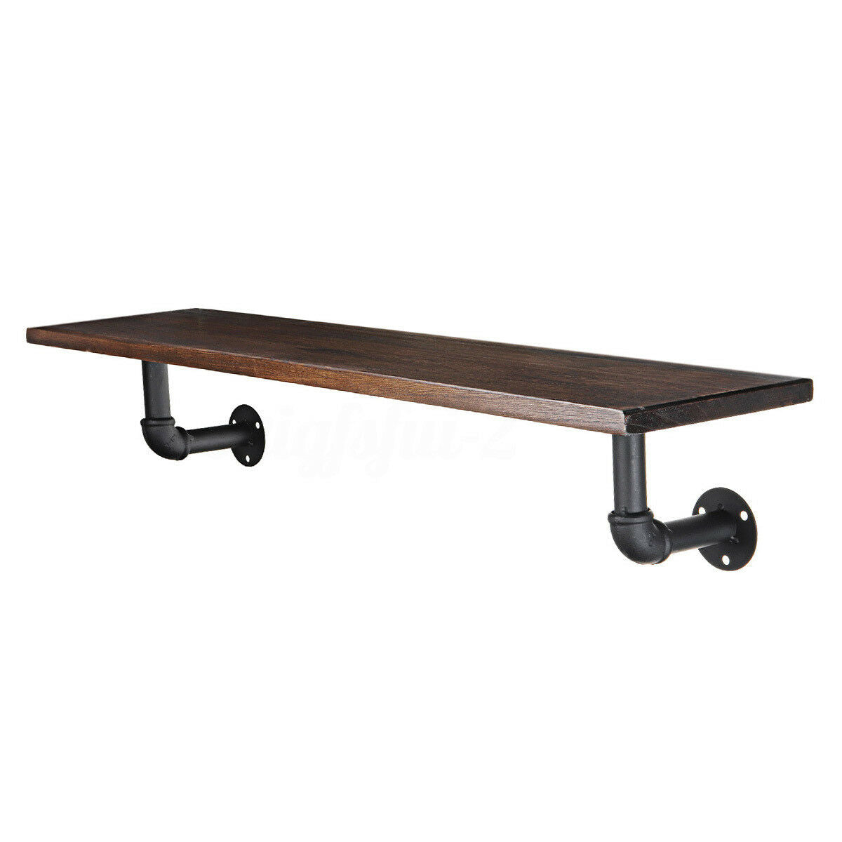 Vintage Industrial Pipe Wooden Metal Wall Floating Shelf Storage Shelving Unit