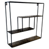 Display Shelf Black Multi Section Wall Shelves Metal Wall Unit Industrial Retro