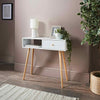 Modern Console Table 1 Drawer and Compartment White Hallway Living Room