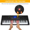 Glarry 61-Key Electric Keyboard Beginner E-Piano Light Follow key 300 Tones