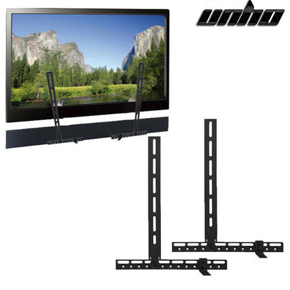 Adjustable Universal Soundbar Bracket Holder Mount Under or Over TV Fits Any TV