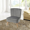 Velvet Oyster Occasional Chair Fluted Retro Bedroom Living Room Accent Chairs UK