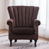 Occasional Chesterfield Tub Chair Upholstered Wing Backed Armchair Lounge Fabric