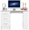 White Home Office Desk Computer Table PC Workstation with 3 Drawers & 3 Shelves