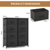 8 Drawers Dresser Tower Organizer Fabric Storage Chest of Drawers Metal Frame