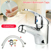 UK Modern Bathroom Taps Basin Sink Mono Mixer Chrome Cloakroom Tap with 2 Hoses