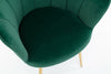 Green Velvet Scallop Shell Chair Wing Back Armchair Occasional Sofa Gold Legs