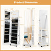 3-in-1 Jewelry Cabinet 360° Swivel Mirror Jewelry Armoire W/ 3-Color LED Lights
