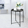 Coffee Table Folding Side Table Round Metal Tray Top Portable Table Night Stand