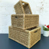Rectangular Woven Seagrass Hampers Bathroom Kitchen Wicker Basket Storage Gift