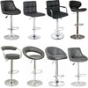 BLACK / GREY - Faux Leather Breakfast Bar Stool Swivel Kitchen Chrome Gas Lift