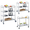 2/3/4 Tier Rolling Kitchen Trolley Island w/ Wheels Stainless Steel Storage Cart