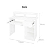 UK Computer Desk with Drawers Storage Shelf Keyboard Tray Laptop Table White