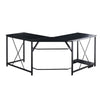 L-shaped Corner Computer Desk Office Workstation Metal Leg Home Table&Stand MDF