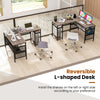 L-Shaped Corner Computer Desk Reversible Corner Workstation with Mesh Storage