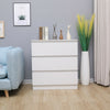 Modern White Bedside Table Cabinet w/3 Drawers Nightstand Storage Furniture