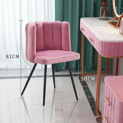 Luxury Upholstered Velvet Dressing Table Stool Chair Makeup Padded Dining Chairs