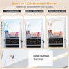 3-in-1 Jewelry Cabinet 360° Swivel Mirror Jewelry Armoire W/ 3-Color LED Lights
