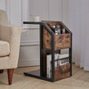 Wooden Industrial End Table Narrow Nightstand Side Table Side Sofa End Desk UK