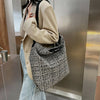 Fashion Woolen Shoulder Bag Women Large Capacity Messenger Handbags (Black)