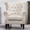 Chesterfield Button Wingback Fabric Armchair Studs Chair Orthopedic Luxury Seat