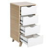 4 Drawers Wood Bedside Table Cabinet Storage Side End Table Nightstand Bedroom