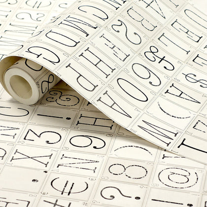 NEW 1 WALL TYPOGRAPHY PATTERN LETTERS NUMBERS TYPEFACE WALLPAPER W10MTYPO02