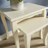 Cream Nest of Tables Side End Occasional Coffee Set of 2 Nested Sculpted Legs