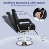 Hydraulic Barber Chair Salon Chair Height Adjustable 360° Swivel Reclining Back