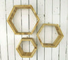 Set Of 3 Handmade Hexagon Shelves Wooden Shelves Made From Sustainable Pine Wood