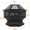 61cm Outdoor Fire Pit for Garden/Backyard BBQ/Camping Bonfire Patio Heater Blcak