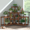 Anticorrosion Pine Wood Plant Flower Stand Ladder Pot Display Rack Square Shelf