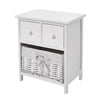 Bedside Table Unit Cabinet Wicker Basket Nightstand 3 Drawer Storage Bathroom