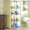 5 Tier Chrome Wire Shelving Baskets Kitchen Storage Organiser Unit Rack Holder
