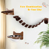 Wall Mounted Cat Shelf and Ladder Wooden Cats Bridge Perch Platform Detachable