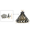 Foldable Stripe Pet Tent Canvas Cats Dogs Teepee House Puppy Kennel with Cushion