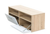 Small Oak TV Stand Modern White Television Cabinet Media HiFi DVD Unit 2 Shelves