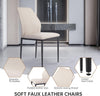 MDF Dining Table and PU Leather Chairs Set Middle Butterfly Extension Leaf Table