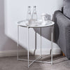 Portable Folding Coffee Side Console Table Round Metal Tray Top Night Stand UK