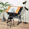 Adjustable Drafting Table Art Craft Drawing Desk w/Stool Architect Desk Stand