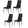 Modern Dining Set Black Glass Table with and 4 Chairs Home Kitchen Furniture Kit