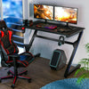 Ergonomic Gaming Desk PC Computer Table w/ Cup Holder Headphone Hook Home Office
