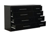 Black High Gloss 8 Drawer Sideboard / Cupboard / Buffet Solo / Chest of Drawers