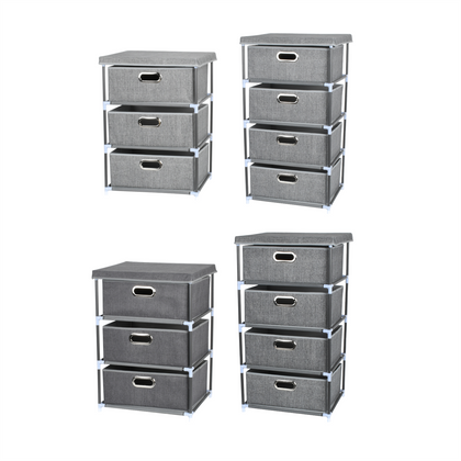 Fabric Chest of Drawers Cabinet Bedside Table Organiser Storage Unit 3/4 Drawer