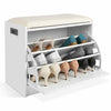 Ottoman Shoe Cabinet Shoe Storage Bench Cupboard Padded Seat Shelf Unit