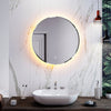 Round LED Illuminated Bathroom Mirror with Warm White Lights Touch IP44 Demister